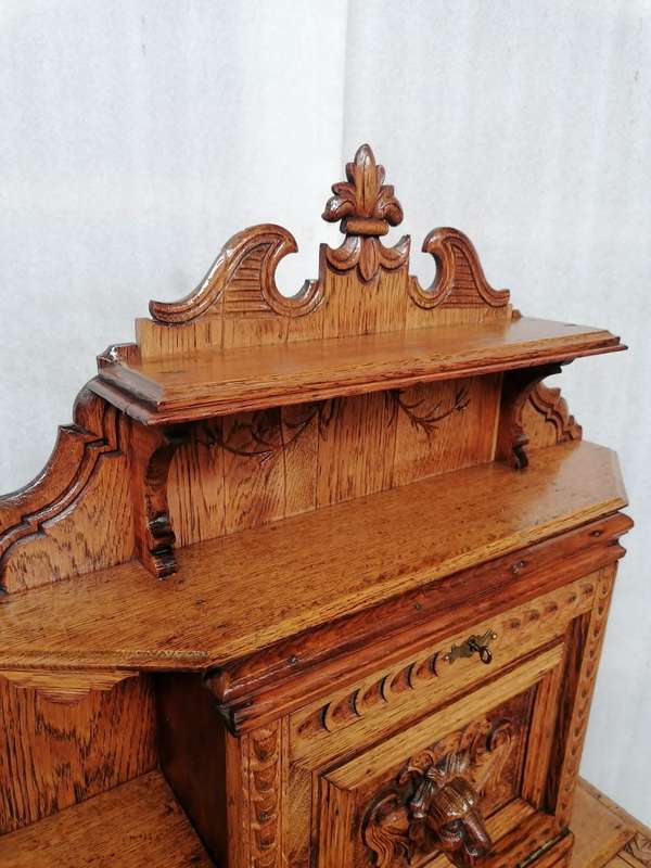 19th Century Flemish carved oak writing desk