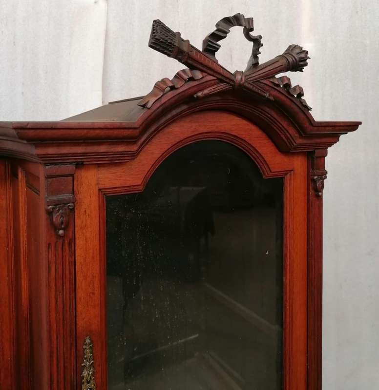 Walnut Louis XVI Style Display cabinet