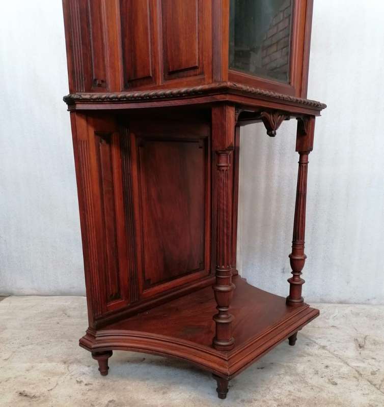 Walnut Louis XVI Style Display cabinet