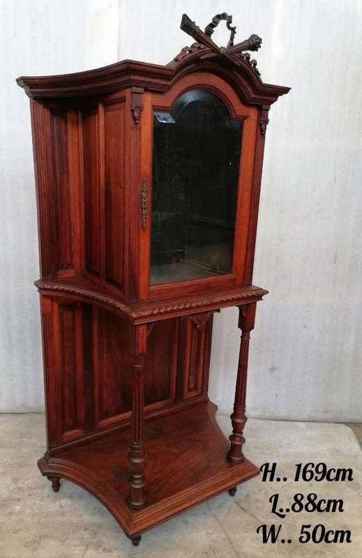 Walnut Louis XVI Style Display cabinet