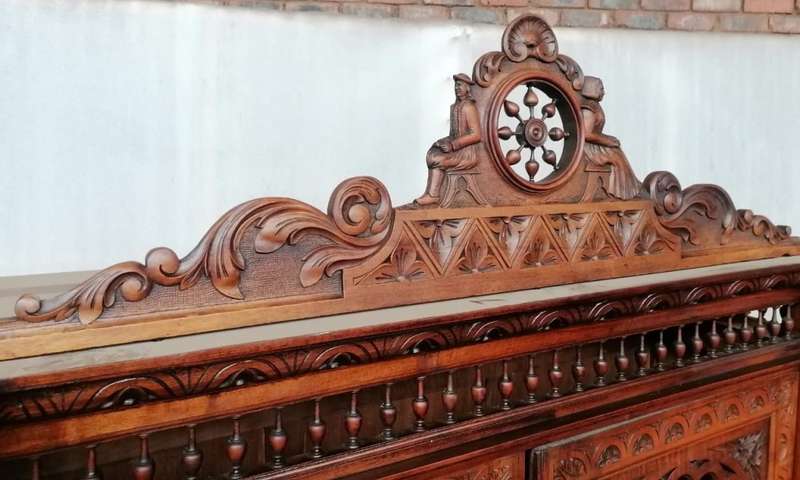 19Th Century French Breton Cabinet/ Bookcase in oak