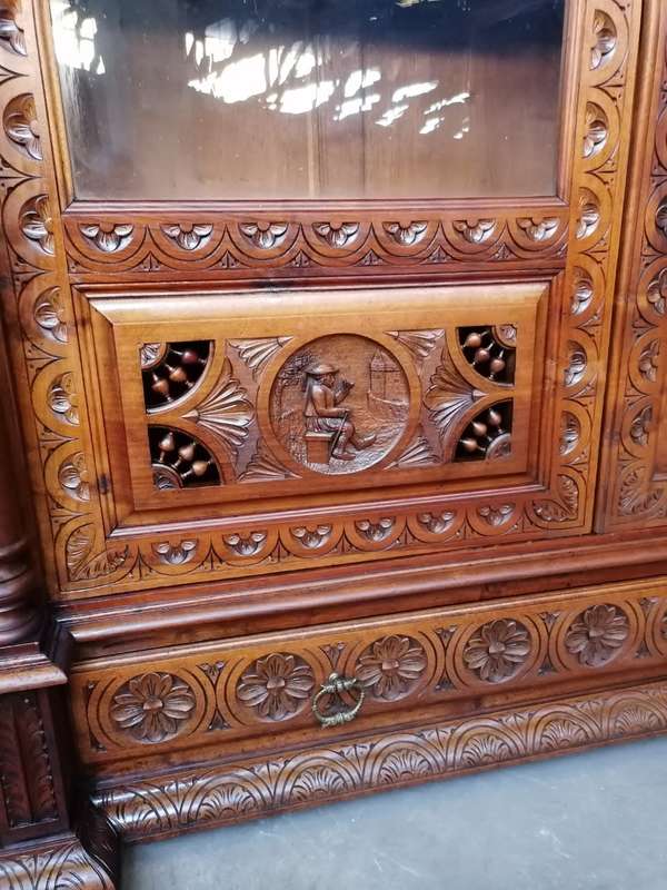 19Th Century French Breton Cabinet/ Bookcase in oak