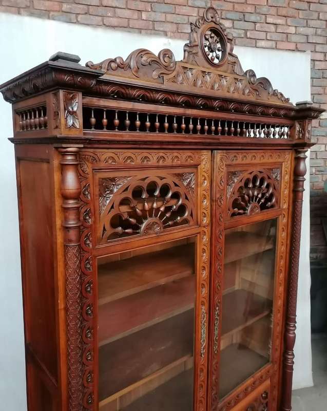 19Th Century French Breton Cabinet/ Bookcase in oak