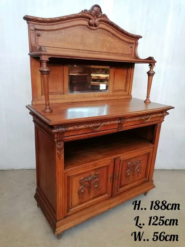 Louis XVI Oak carved server