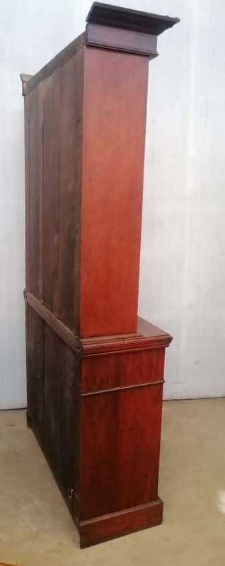 Carved Victorian Walnut Bookcase