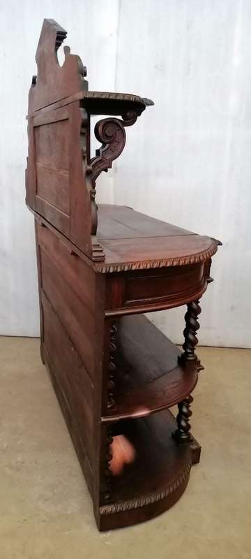 Louis XIII Oak server with marble