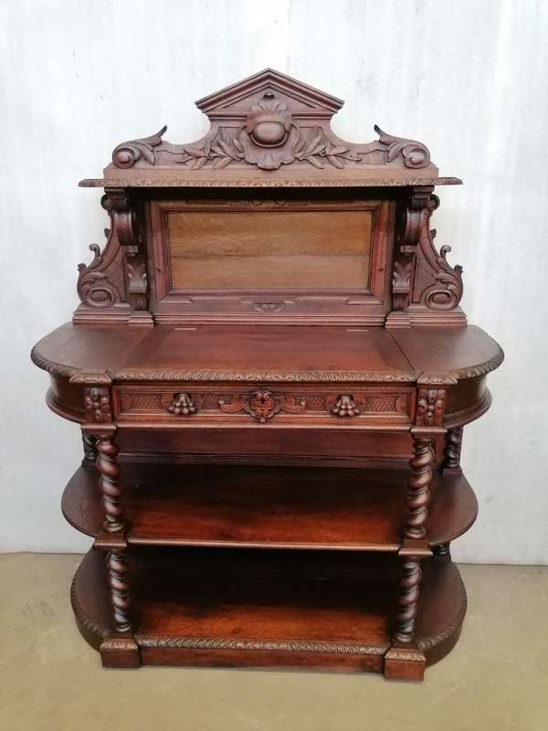 Louis XIII Oak server with marble