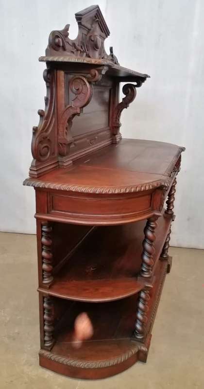 Louis XIII Oak server with marble