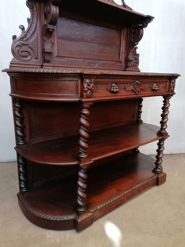 Louis XIII Oak server with marble