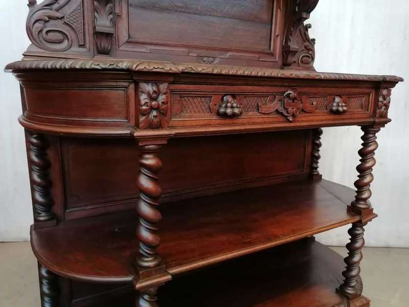 Louis XIII Oak server with marble