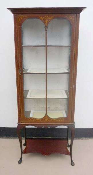 Edwardian inlaid display cabinet