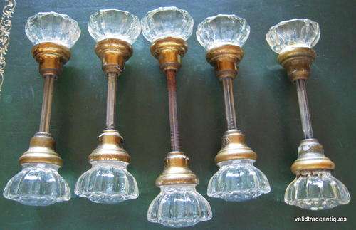 Ornate victorian glass doorknobs