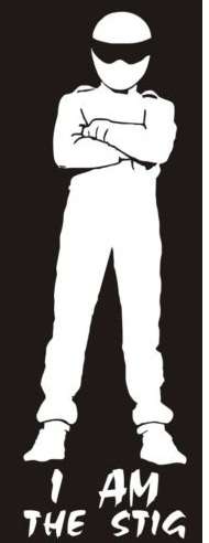I am THE STIG bumper sticker (White)