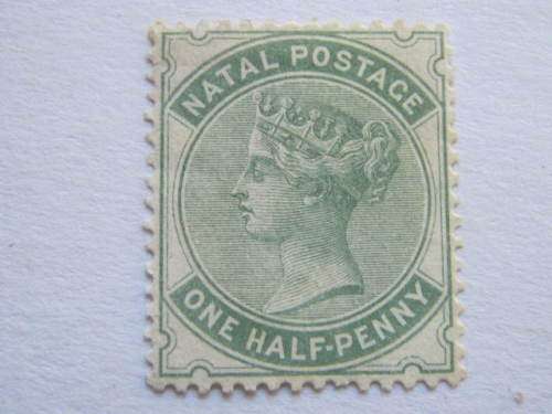 NATAL - 1882-89 1/2d BLUE-GREEN - WMK CROWN OVER CA - MINT BUT NO GUM