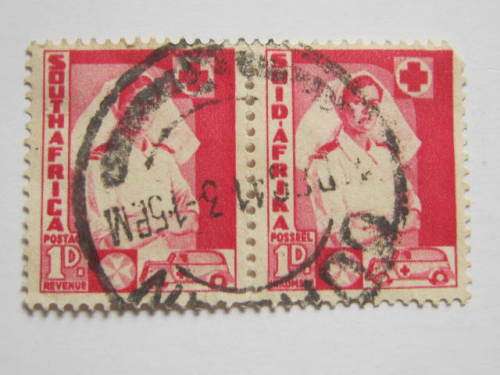 UNION - 1941-42 WAR EFFORT 1d CARMINE - PAIR - UHR