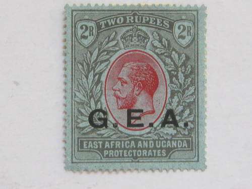 TANGANYIKA - 1917 2R STAMP OF KENYA & UGANDA (KGV) OVPT "G.E.A." - MHR
