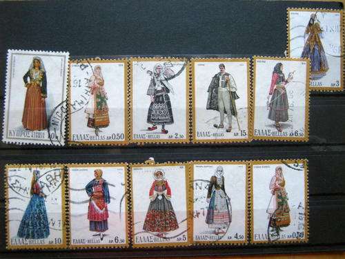 COSTUMES - SELECTION OF 11 STAMPS AS PER SCAN