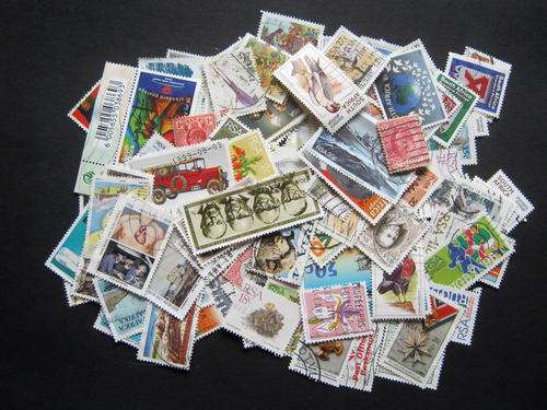 100 USED STAMPS - NO DUPLICATION - FREE POSTAGE