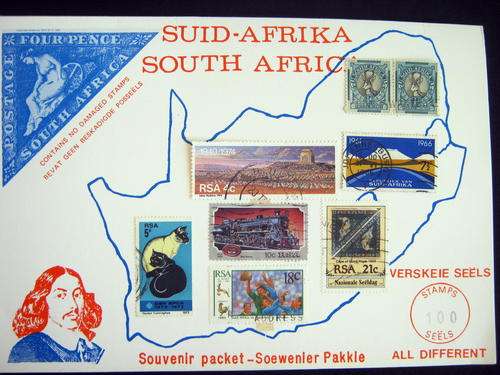 UNION/RSA - SOUVENIR PACKET CONTAINING 100 STAMPS