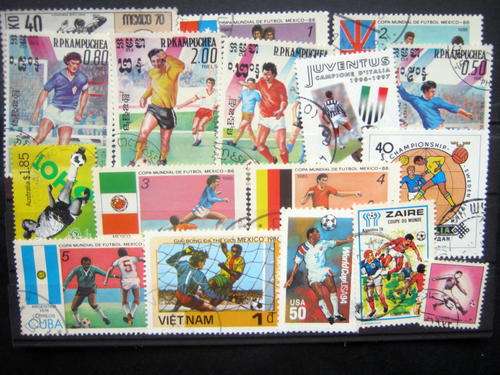FOOTBALL - SELECTION OF 17 STAMPS AS PER SCAN