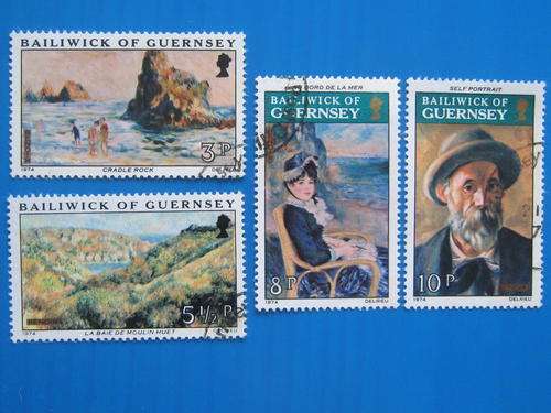 GUERNSEY - 1974 RENOIR PAINTINGS - SET OF 4 - UHR