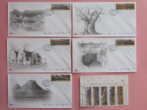 RSA - 1997 BLUE TRAIN -  SET OF 5 FDC'S + CONTROL STRIP