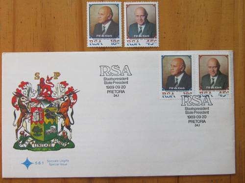 RSA - 1989 INAUGURATION OF FW DE KLERK - FDC # 5.6.1 + SET OF SINGLES (MNH)