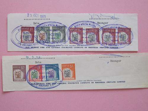 RHODESIA - SELECTION OF REVENUES ON PAPER