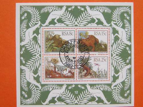 RSA - 1982 PREHISTORIC ANIMALS - MINIATURE SHEET - CTO