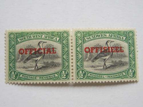 SWA - 1945-50 1/2d OFFICIAL - PAIR - MHR