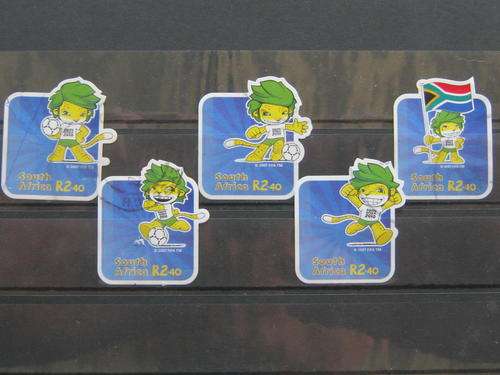 RSA - 2010 FIFA SOCCER MASCOT - SET OF 5 - POSTALLY USED