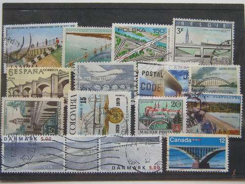 BRIDGES - SELECTION OF 16 STAMPS - BID PER STAMP