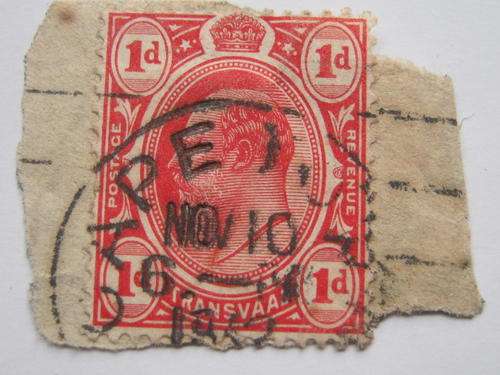 INTERPROVINCIAL - TVL 1905-09 KEVII 1d SCARLET - CAPE TOWN CANCELLATION 10th NOV 1912