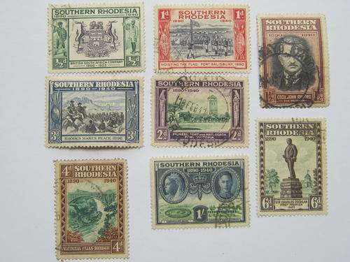 SOUTHERN RHODESIA - 1940 GOLDEN JUBILEE - FULL SET OF 8 - USED