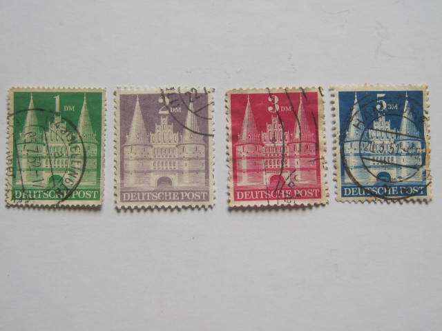 GERMANY ALLIED OCCUPATION - 1948 Holstenor Lubreck - Set of 4 - Used