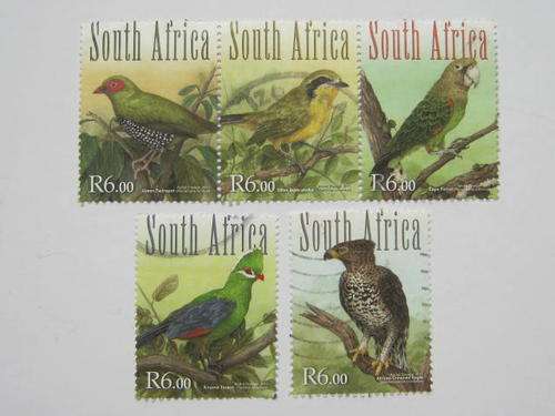 RSA - 2011 FOREST BIRDS OF SA - FULL SET OF 5 - USED POSTALLY
