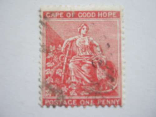 COGH - 1871-76 DEFIN ISSUE 1d CARMINE-RED - INVERTED WMK CROWN OVER CC - USED