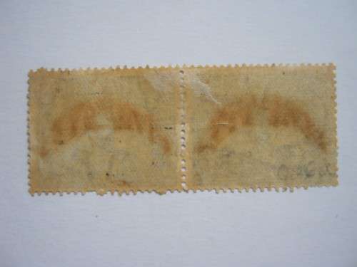 UNION OFFICIALS - 1935-50 1and1/2d GOLD and GREEN WITH OVPT - PAIR - USED