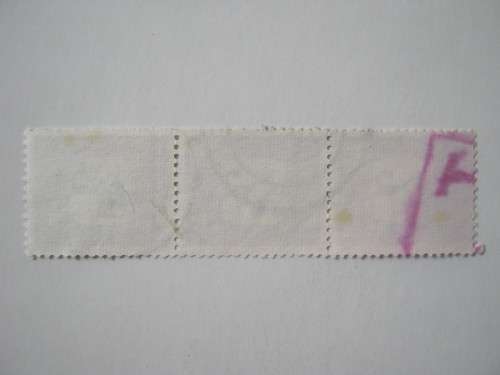 RSA - 1969-71 POSTAGE DUES 2c BLACK and VIOLET (PERF 14) - STRIP OF 3 - USED