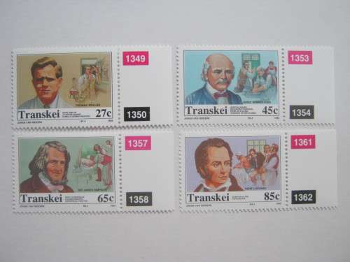 TRANSKEI - 1992 HEROES OF MEDICINE (7th SERIES) - FULL SET OF 4 - MNH