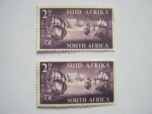 UNION - 1952 VAN RIEBEECK - 2d SINGLES (ONE WITH `FULL MOON VARIETY`)