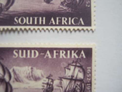 UNION - 1952 VAN RIEBEECK - 2d SINGLES (ONE WITH `FULL MOON VARIETY`)
