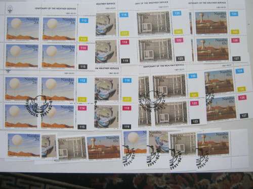 NAMIBIA - 1991 Centenary of Weather Service - 2 x Full Set of Controls & Singles - MNH/CTO