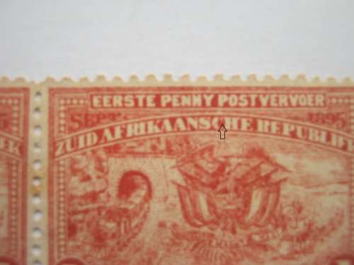 TRANSVAAL - 1895 1d RED - STRIP OF 3 WITH 2 x DIFFERENT FLAWS - MNH