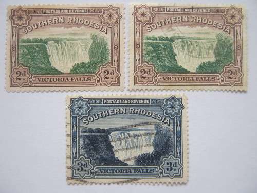 SOUTHERN RHODESIA - 1935-41 VICTORIA FALLS - SET OF 3