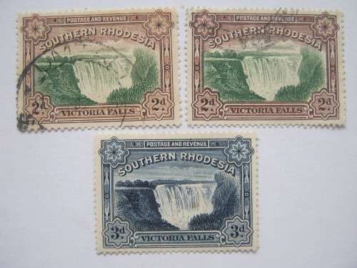 SOUTHERN RHODESIA - 1935-41 VICTORIA FALLS - SET OF 3