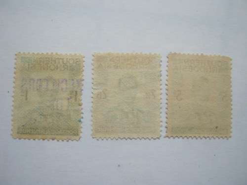 SOUTHERN RHODESIA - 1937 DEFIN ISSUE KGVI - 1s, 2s6d and 5s FISCALLY USED