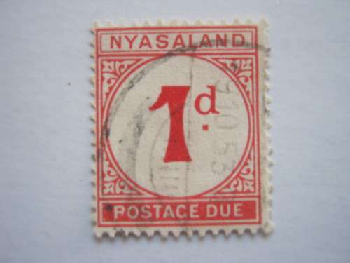NYASALAND - 1950 POSTAGE DUE - 1d RED - FINE USED
