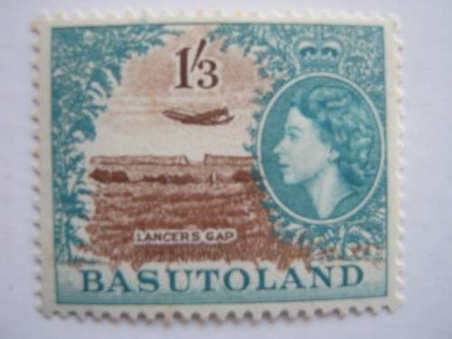 BASUTOLAND - 1954 DEFIN ISSUE QEII - 1s3d PLANE OVER LANCERS GAP - MNH