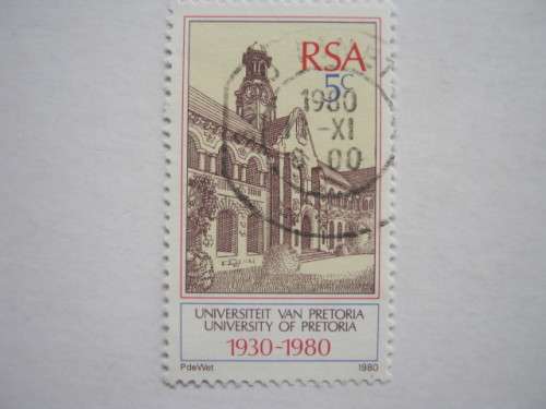 RSA - 1980 UNIVERSITY OF PRETORIA - SINGLE - POSTALLY USED